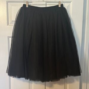 Chic Black A-Line Tulle Skirt